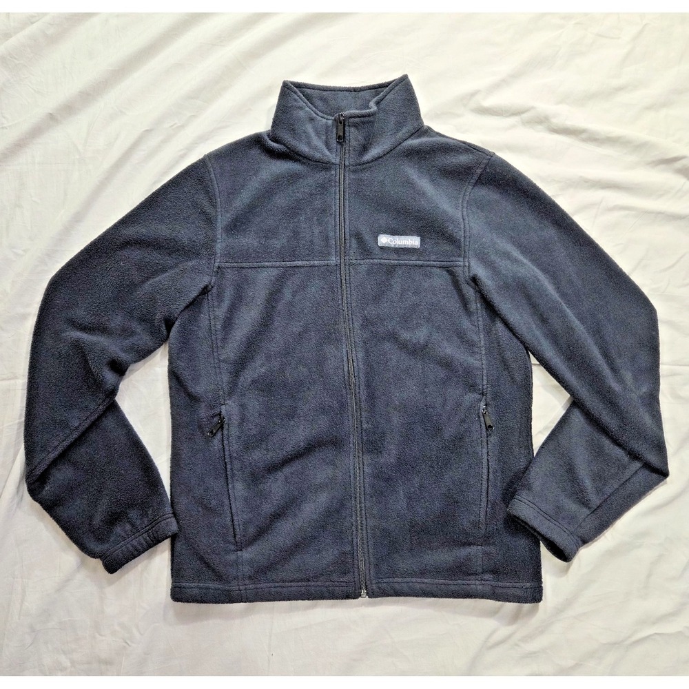 Columbia Mens Black Fleece Full‎ Zip Jacket Size Small Lightweight Zip Pockets